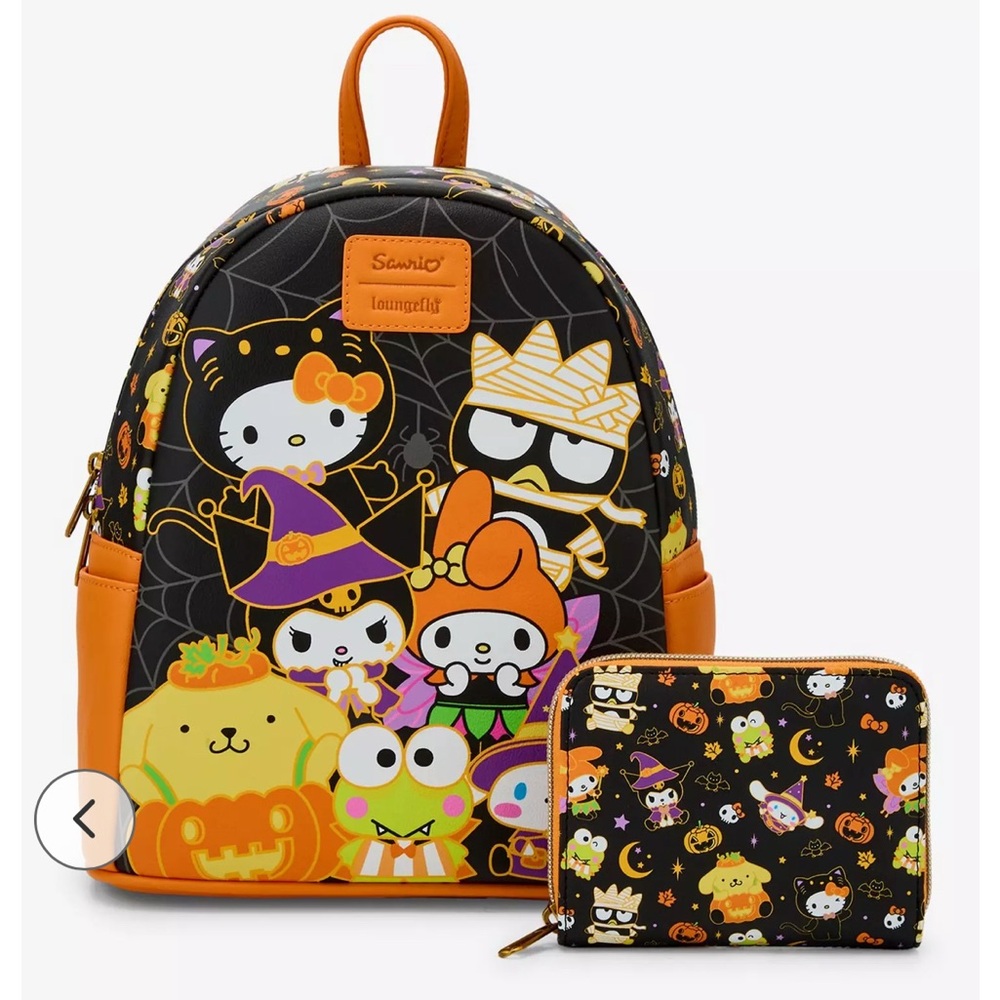 Loungefly NWT  Hello Kitty And Friends Halloween Mini Backpack w/wallet